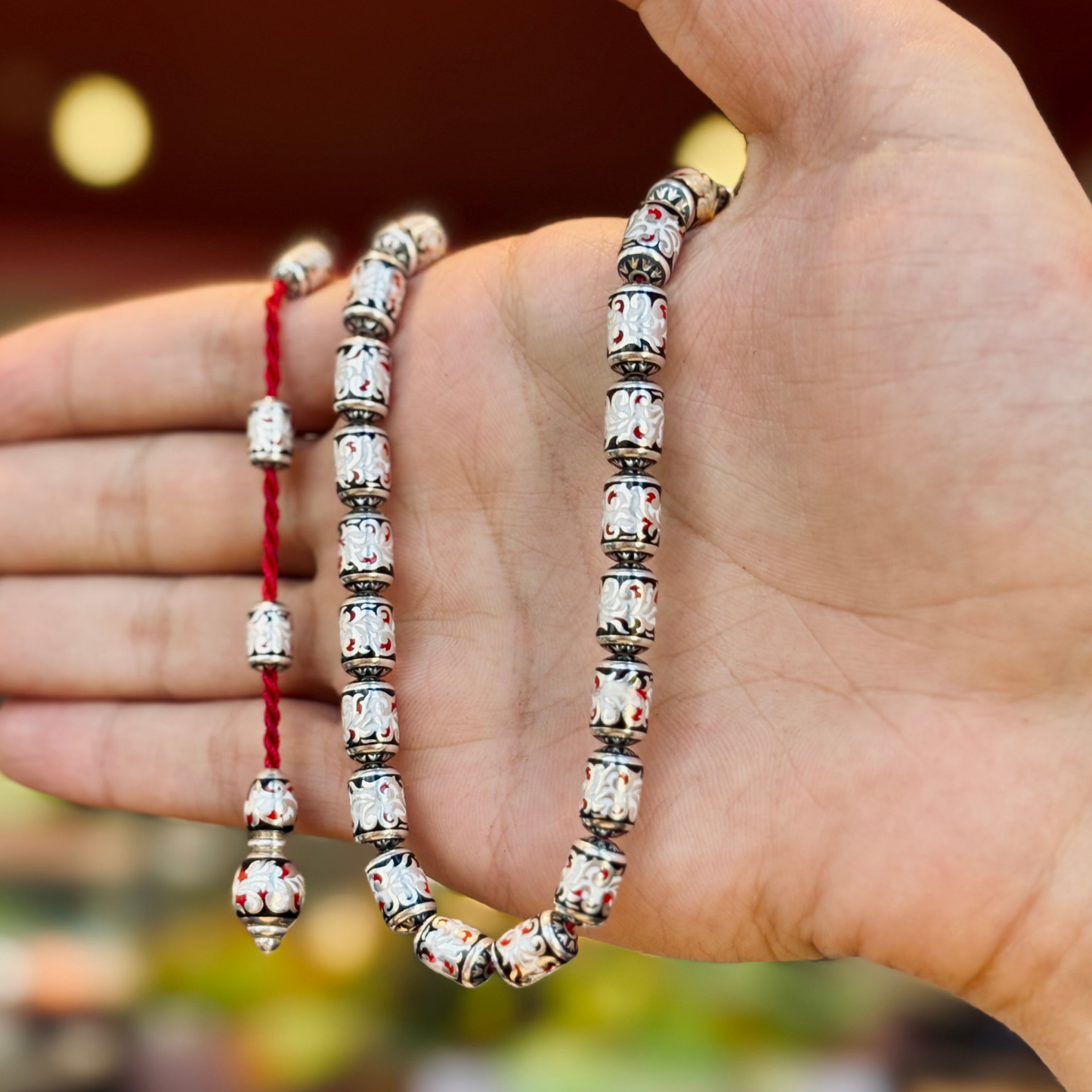 925 Sterling Silver Enameled Prayer Beads