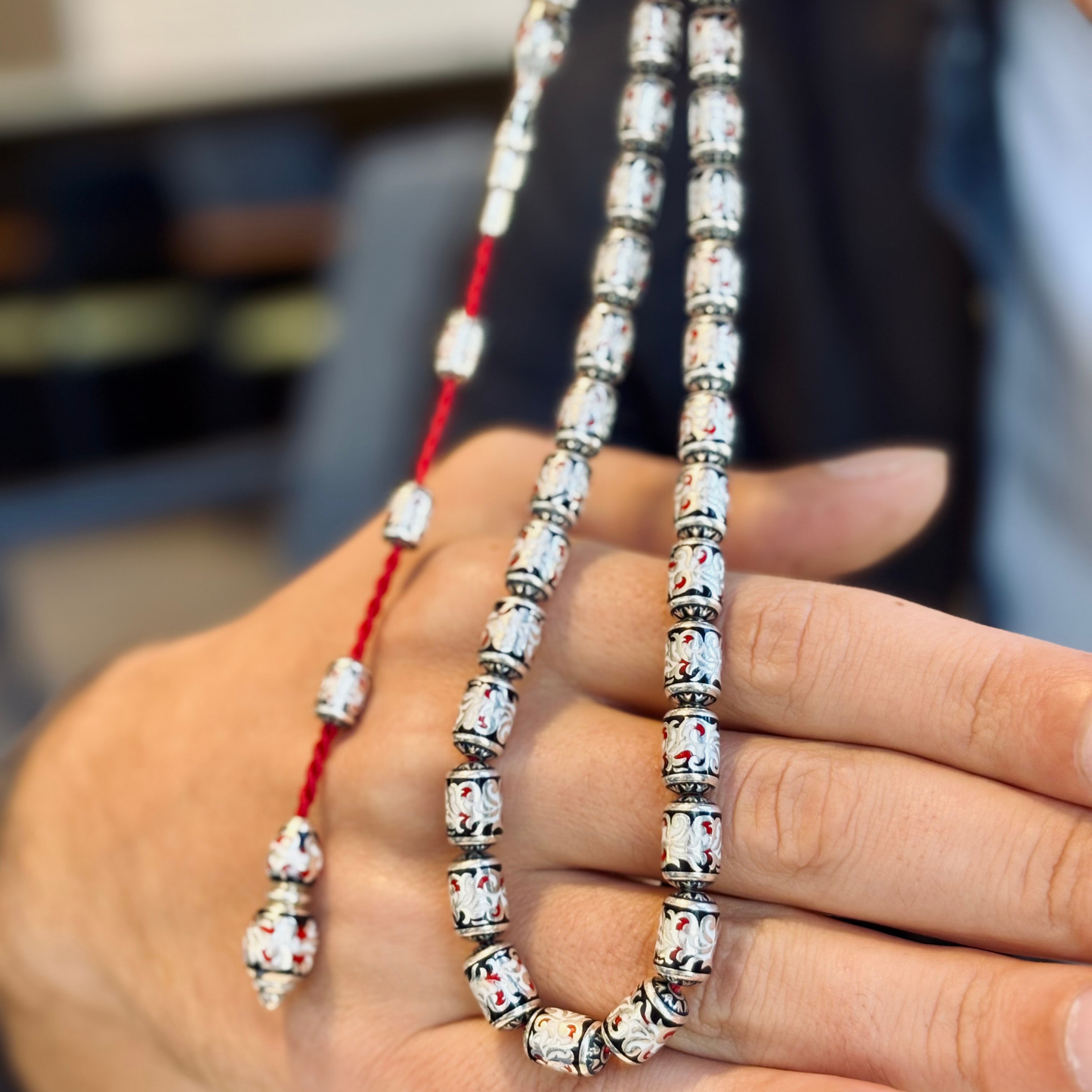 925 Sterling Silver Enameled Prayer Beads