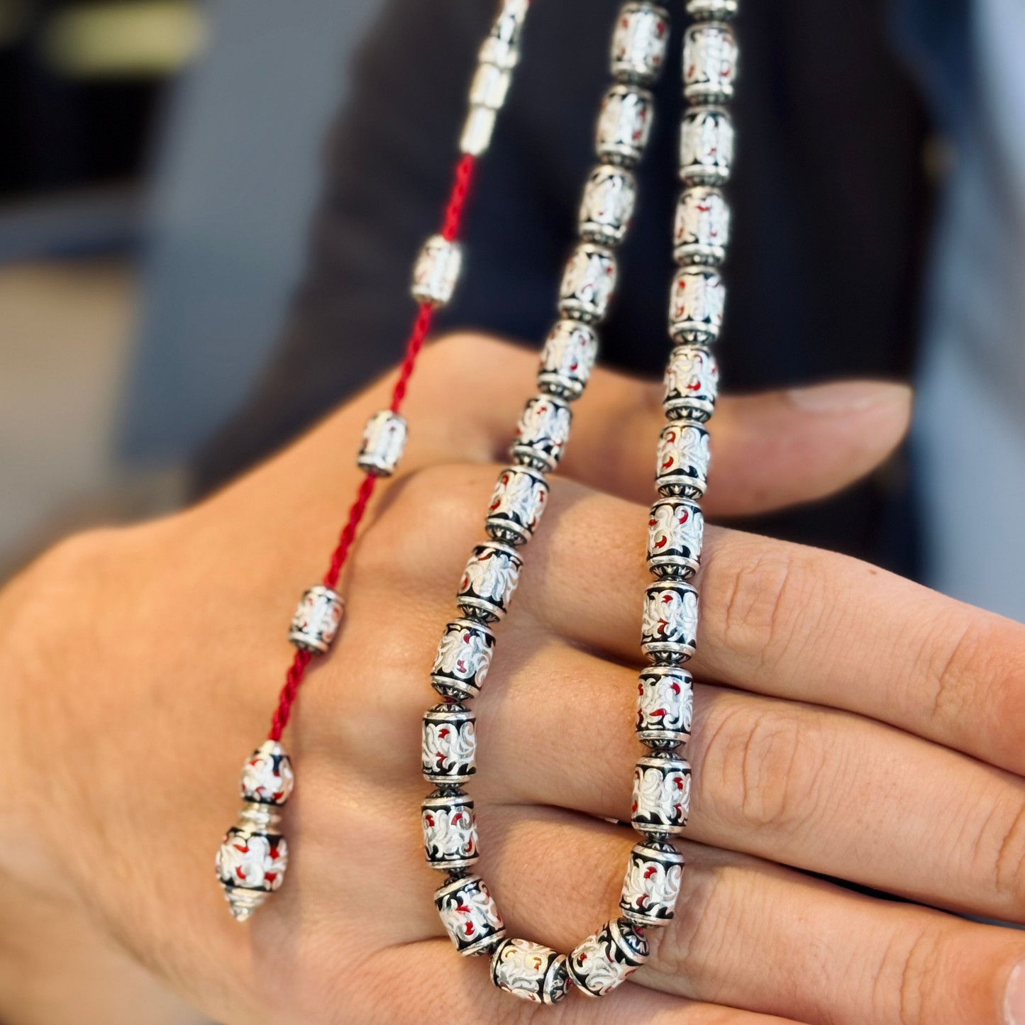 925 Sterling Silver Enameled Prayer Beads