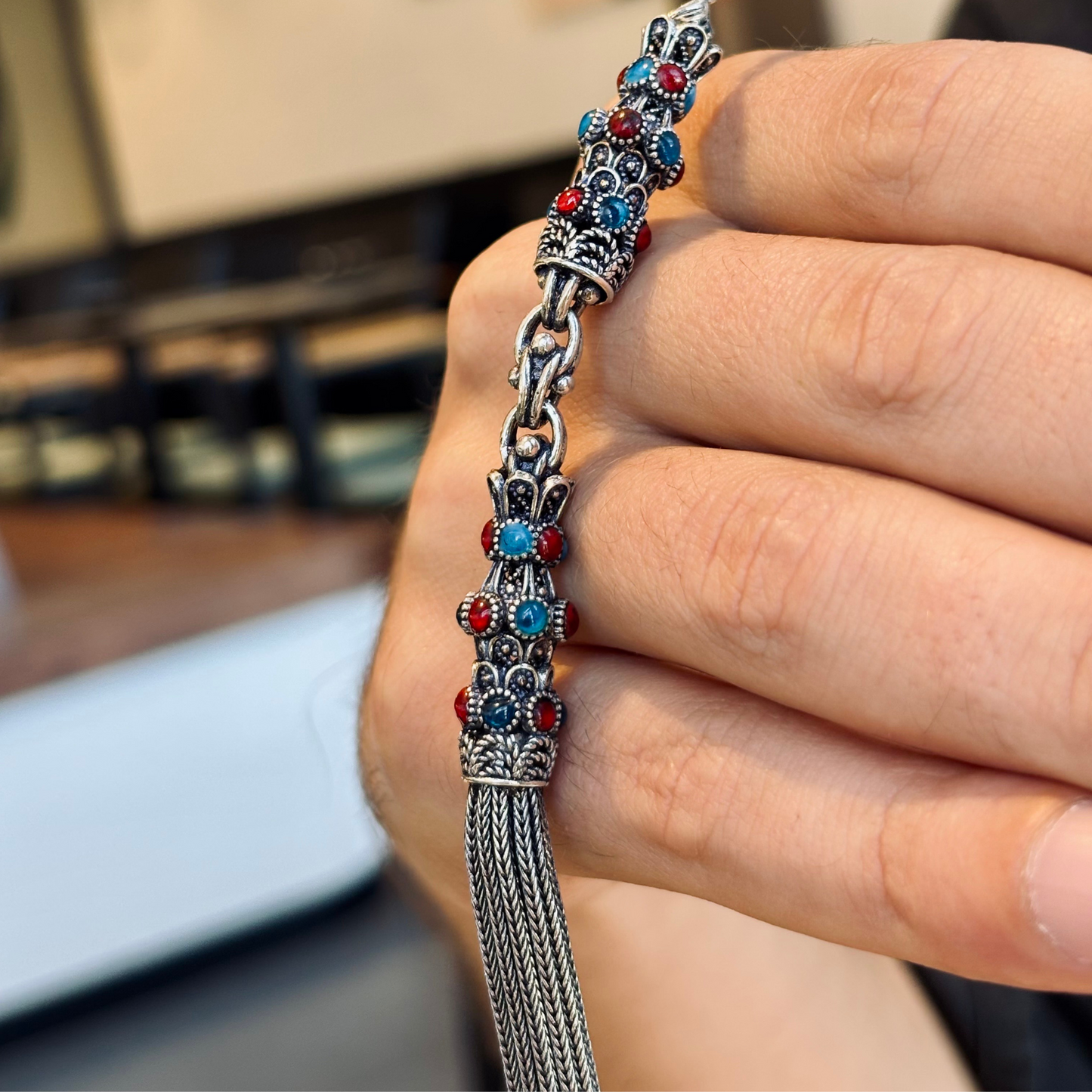925 Sterling Silver Tassel Kuka Prayer Beads