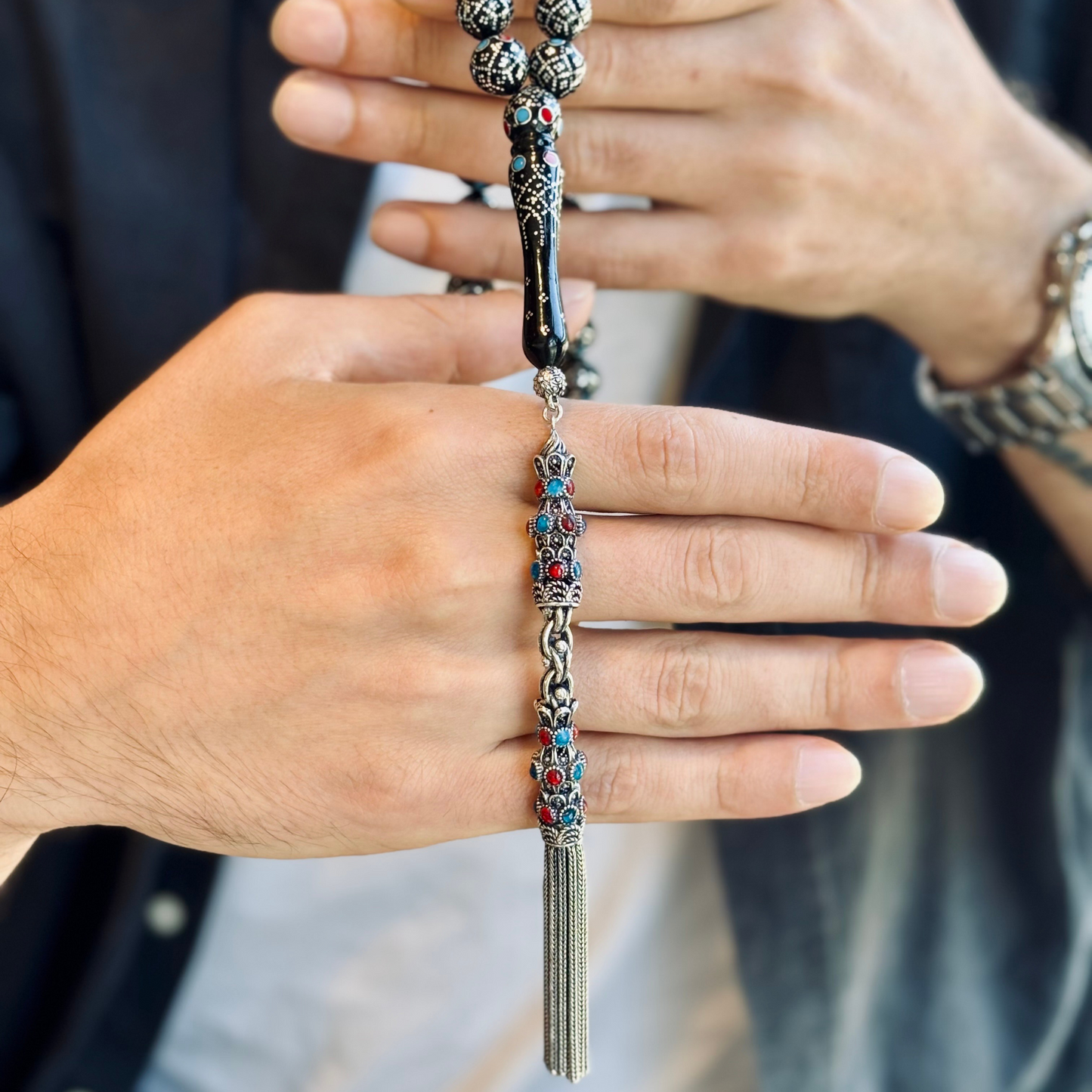 925 Sterling Silver Tassel Kuka Prayer Beads