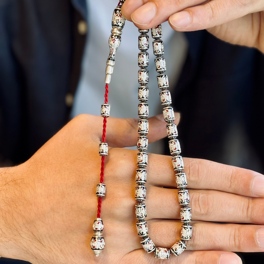 925 Sterling Silver Enameled Prayer Beads