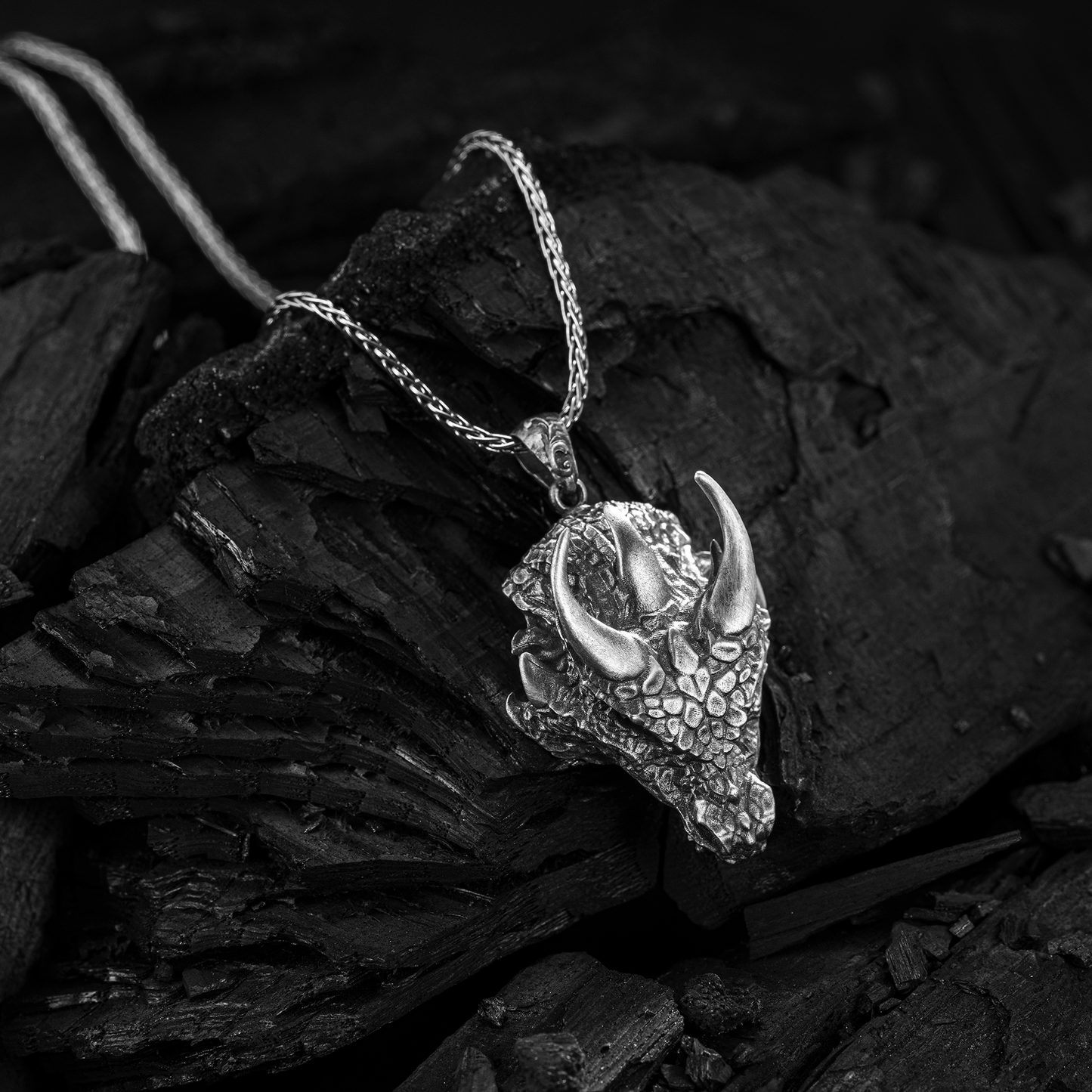 925 Ayar Gümüş Ejderha Erkek Kolye