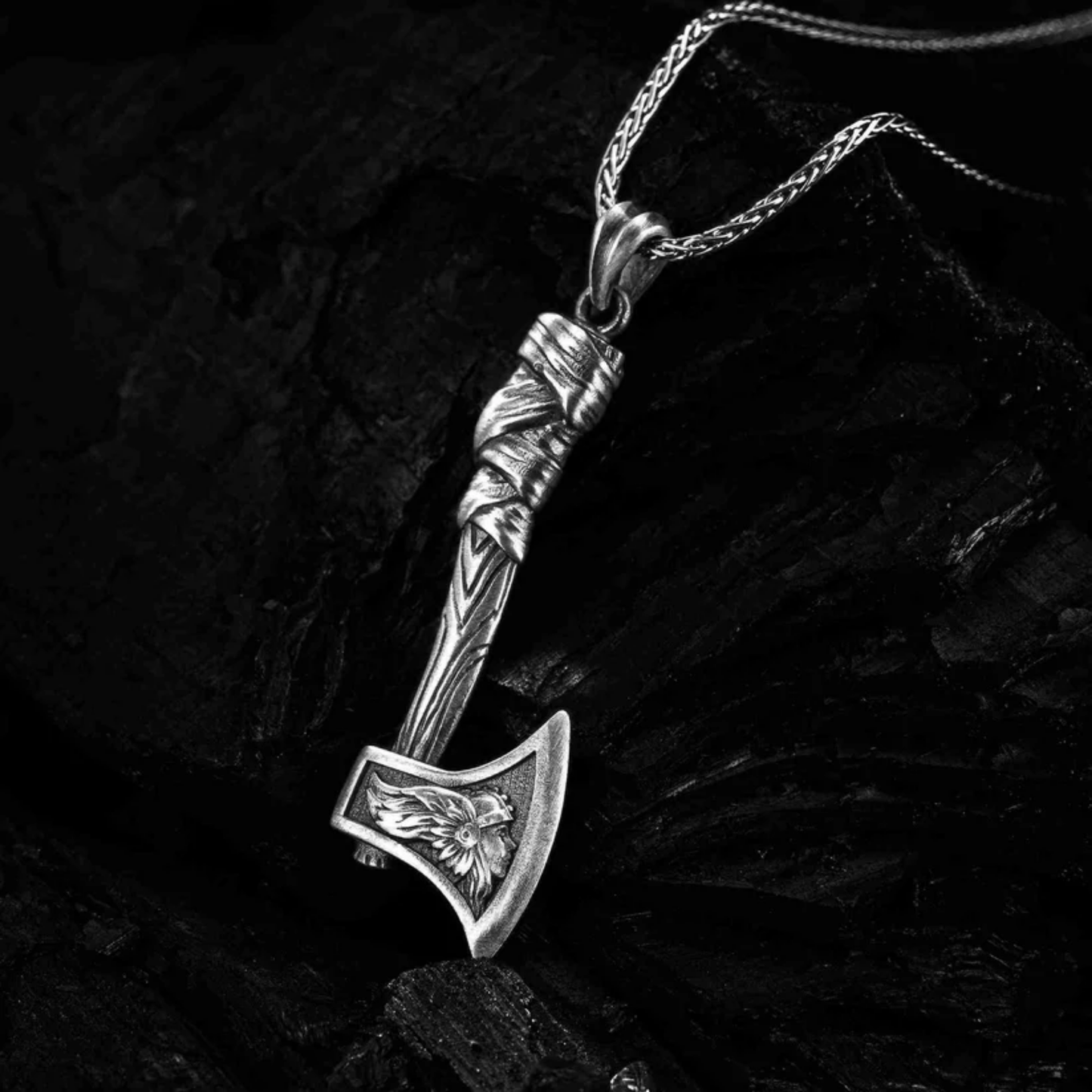 925 Ayar Gümüş Viking Savaş Baltası Erkek Kolye