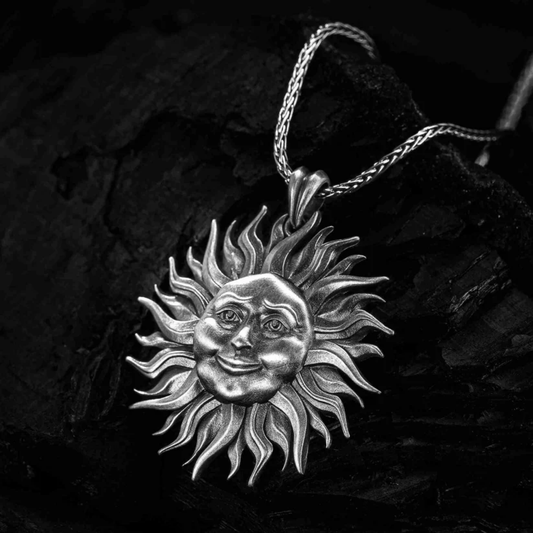 925 Ayar Gümüş Güneş Erkek Kolye