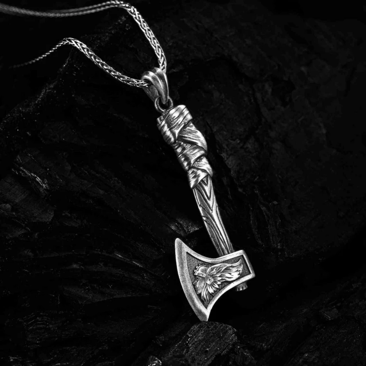 925 Ayar Gümüş Viking Savaş Baltası Erkek Kolye