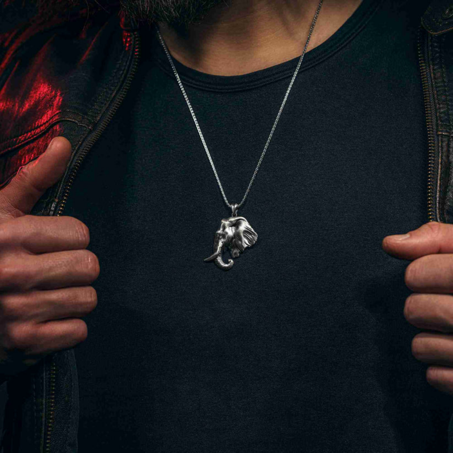 925 Ayar Gümüş Fil Erkek Kolye