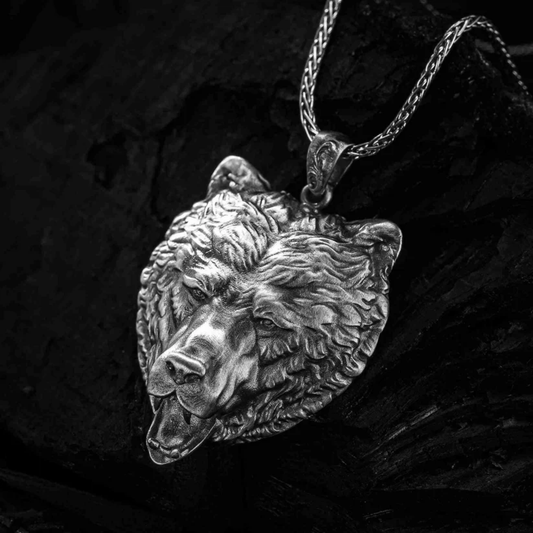 925 Ayar Gümüş Ayı Erkek Kolye